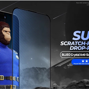 گلس برند بلوئو Blueo مدل Blueo Crystal Anti-scratch مناسب برای Apple iPhone 16 Pro Max بهمراه ابزار نصب