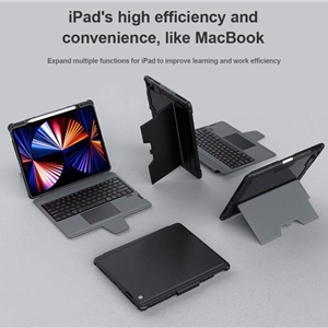 کیف کلاسوری کیبورد دار نیلکین مدل Bumper Combo Keyboard مناسب برای تبلت اپل iPad Air (2022) Air 5 iPad Air 10.9 (2020) iPad Air 4