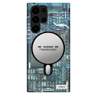 قاب YOUNGKIT یانگکیت Magsafe Samsung phone Technology Futuristic Circuit Upgraded Anti-Drop Impact Series مناسب برای Samsung Galaxy S23 Ultra
