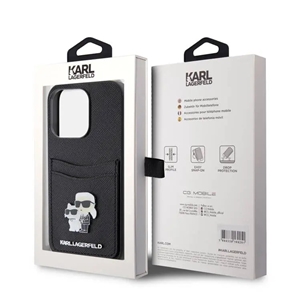 قاب کارل لاگرفلد مدل SAFFIANO CASE WITH CARDSOLTS مناسب برای گوشی موبایل اپل آیفون 15 پرومکس