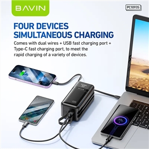 پاوربانک 20000 باوین Bavin PC1093S Fast Charge توان 65 وات