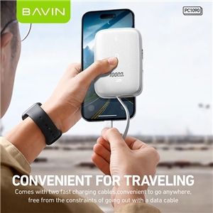 پاوربانک 10000 باوین Bavin PC1090 Bidirectional توان 22.5 وات