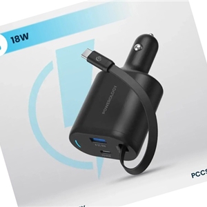 شارژرفندکی 115 وات با کابل پاورولوژی Powerology Car Charger 115W PCCSR019