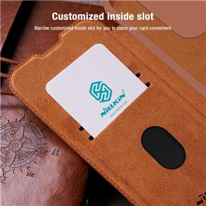کیف چرمی نیلکین سامسونگ Samsung Galaxy A55 Nillkin Qin Pro Leather Case دارای محافظ دوربین