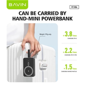 پاوربانک وایرلس 10000 مگنتی باوین Bavin PC1086 توان 15 وات