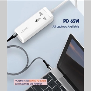 شارژر و چند راهی برق 65 وات الدنیو LDNIO SC1418 Mini Smart Power Socket Plug Desktop