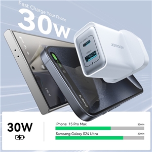 آداپتور شارژ 30 وات دو پورت جویروم JOYROOM JR-TCF15 30W charger