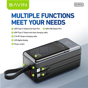 پاوربانک 20000 باوین Bavin PC1093S Fast Charge توان 65 وات