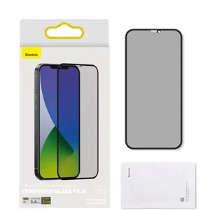 پک 2تایی گلس حریم شخصی تمام صفحه آیفون Apple iPhone 12 Pro Baseus SGAPIPH61P-TG01 Anti Peeping
