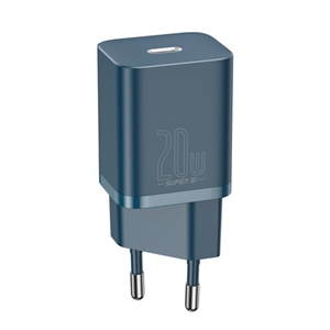 شارژر دیواری فست شارژ بیسوس توان 20 وات  Baseus Super Si Quick Charger 1C 20W Dark Blue CCSUP-B03