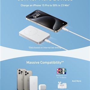 پاوربانک مگ سیف 15 وات 10000 میلی آمپر انکر مدل A1664