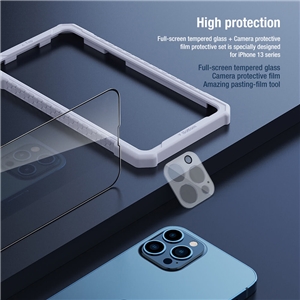 محافظ صفحه و گلس لنز دوربین نیلکین آیفون 13 پرو Nillkin Amazing 2-in-1 HD full screen protector for Apple iPhone 13 Pro