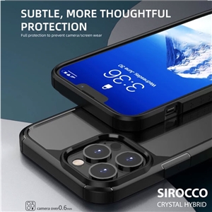 قاب جی تک آیفون 13پرو G-TECH SIROCCO CRYSTAL HYBRID BLACK Case iPhone 13 pro